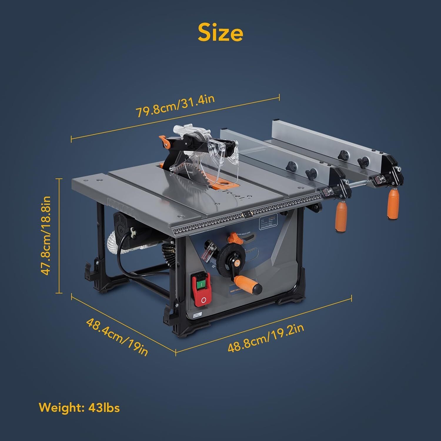 Table Saw 98% Vacuuming Rate Low Noise for DIY Woodworking and Furniture Making