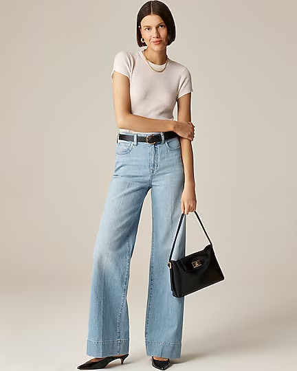 J. Crew Women&rsquo;s Petite new high-rise denim trouser jean
