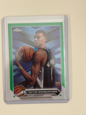 2023-24 Topps Chrome Victor Wembanyama Green Logo Refractor SSP 