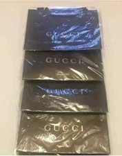 LOT OF 4 GUCCI FIRENZE 1921 BROWN GUCCISSIMA PAPER GIFT SHOPPING BAGS.  LOT OF 4