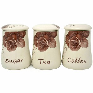 floral tea coffee sugar canisters
