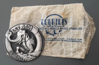 Insigne Marine indochine LCT 9071 Dinassau Commando Fusiliers ORIGINAL BADGE SUP - Photo 1/3