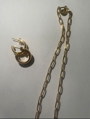 PURELEI Goldset   Kette & Ohrringe   18k vergoldet   Neu