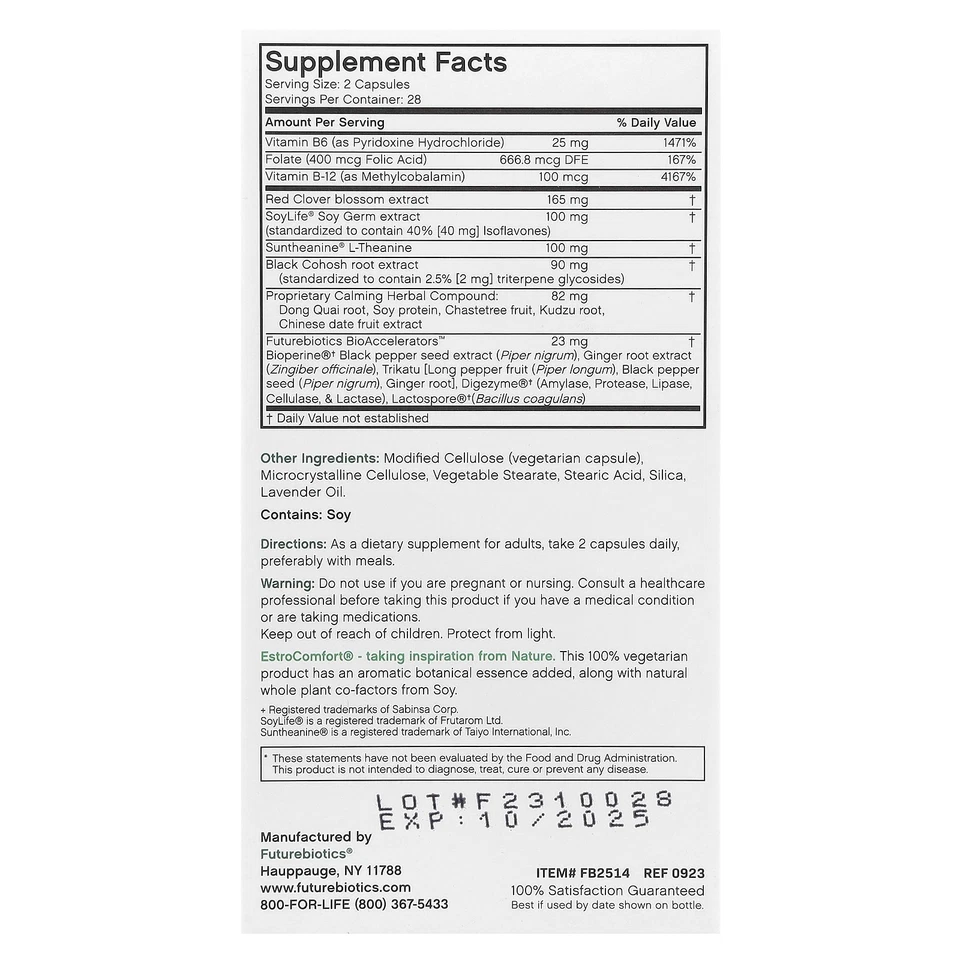 EstroComfort®, Complejo Equilibrante Menopáusico, 56 Cápsulas Vegetarianas Foto 2 de 3