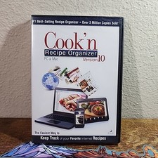 Cook'n Recipe Organizer Version 10 PC Mac Software CD Internet Recipes