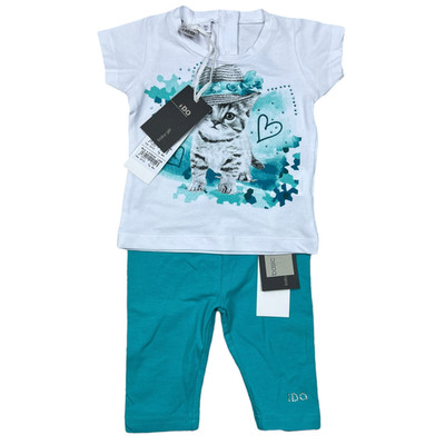 iDO Tshirt Pants Set AGE 9 Months RRP£80 Designer Top Bottoms Baby Girls K523
