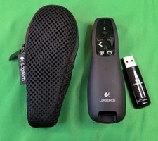 Logitech R400 LCD Presentation Laser Pointer Remote W/ Dongle / Case TESTED