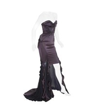 Gucci FW2005 Fishtail Silk high-low Gown Black