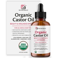 100 Pure Organic Castor Oil for Hair, Lash and 4 Fl Oz Pack of 1 , Clear