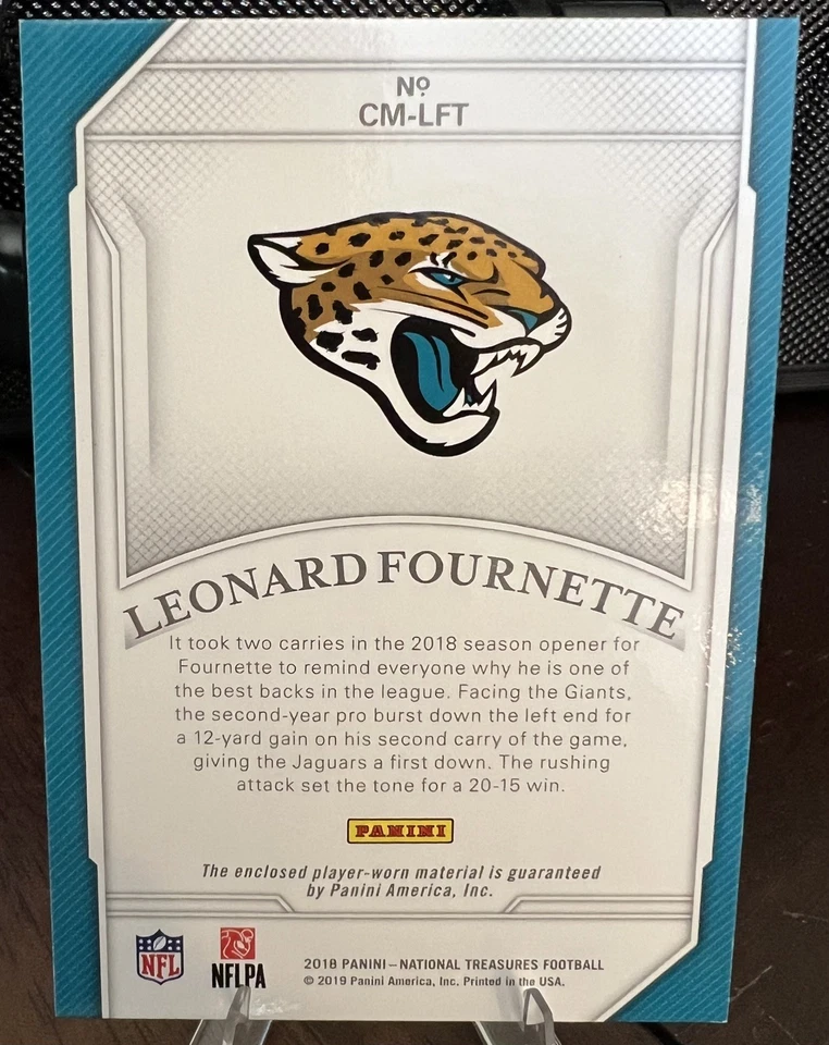 2018 National Treasures Leonard Fournette Century Materials 3 Color Patch /49 - Image 2 of 4