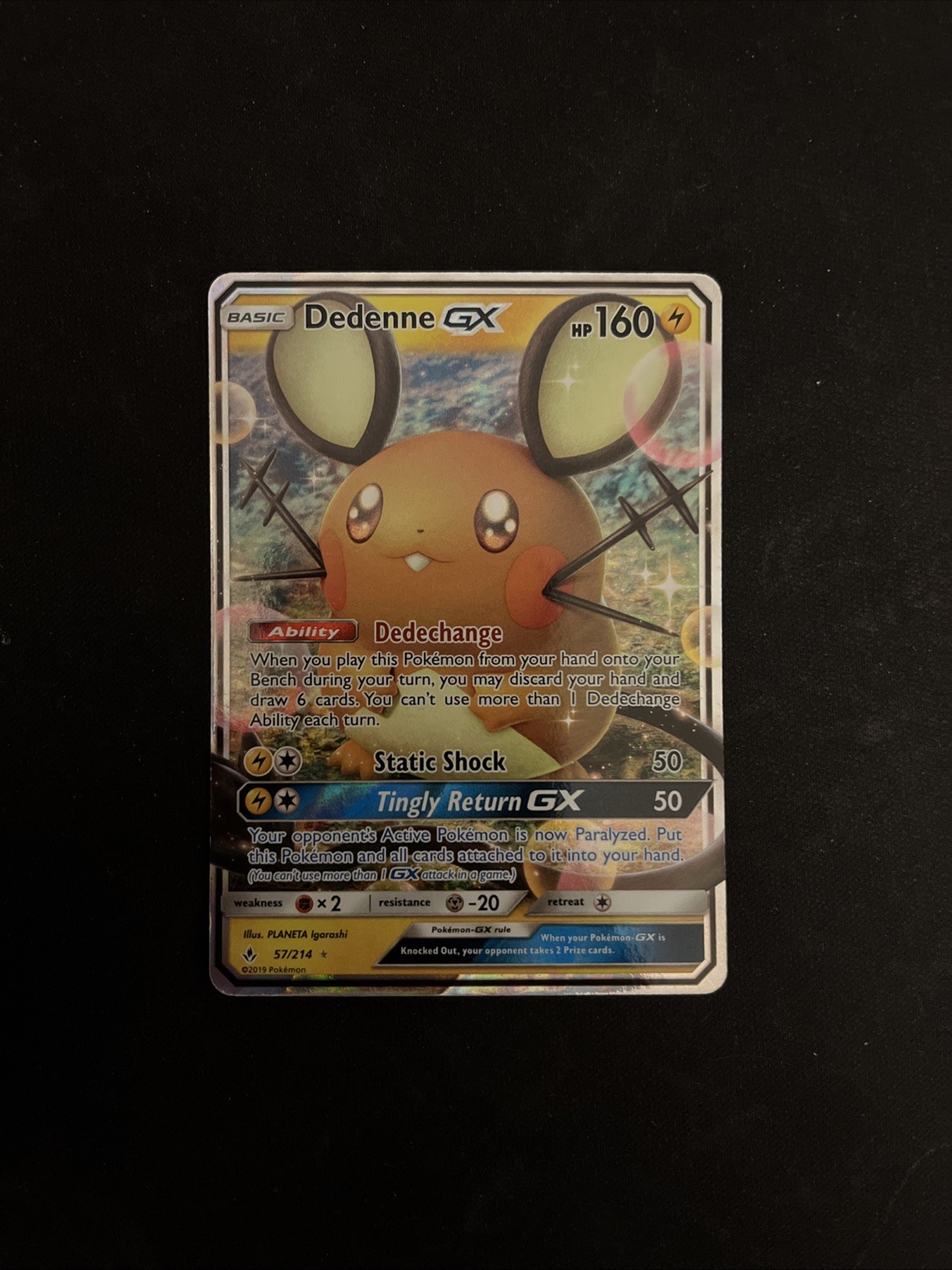Dedenne GX #57/214 (SM: Unbroken Bonds) - Pokémon TCG - Ultra Rare - M/NM