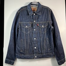 Levi's Men's L Trucker Denim Jacket 70589 Dark Wash Button Front Y2K