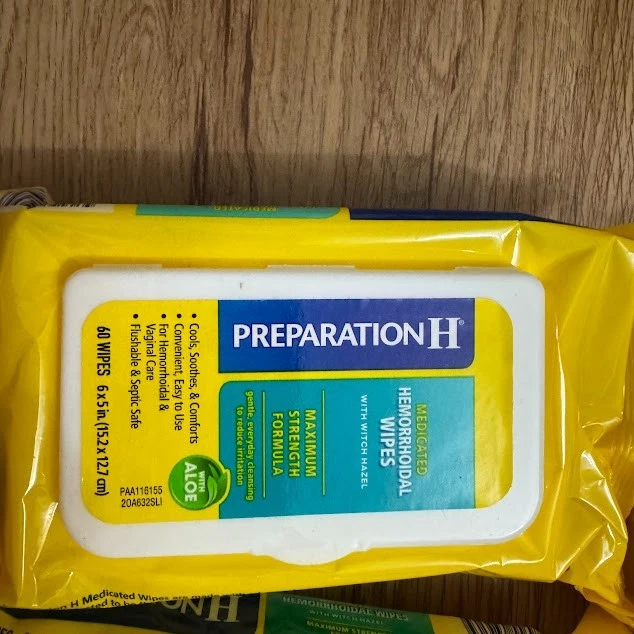 5 件 Preparation H 药用湿巾 温和清洁 芦荟 60 件 - 总计 300 件 — 第 3/3 张图片