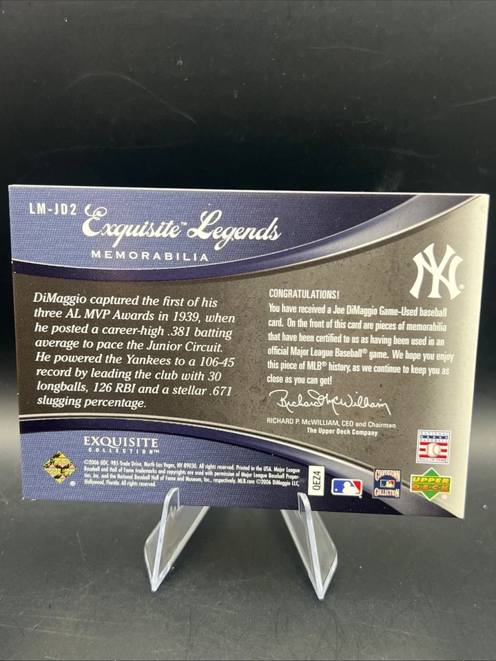 2006 Upper Deck - Joe DiMaggio - 精致传奇 #LM-JD2 游戏二手球棒 /15 — 第 3/4 张图片