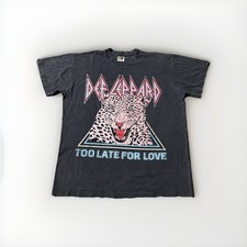 Vintage Def Leppard Shirt Mens Large Black Pyromania 1983 Tour Concert REPRINT