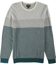 Tasso Elba Mens Colorblocked Supima Pullover Sweater, medblue, 2XL