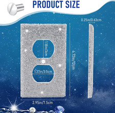 Outlet Covers.2 Pack Shiny Rhinestones Wall Plate Rhinestones Light Switch Co...