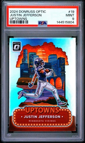 PSA 9 2024 Donruss Optic Uptowns JUSTIN JEFFERSON Graded MINT #19