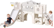 8 in 1 Toddler Slide, Outdoor Indoor Playset for Kids Baby Age 1-3