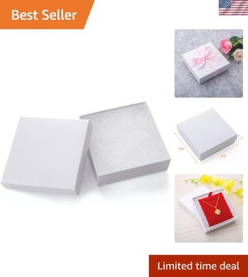 Sturdy White Cardboard Jewelry Gift Boxes - 20 Pack for Earrings & Necklaces