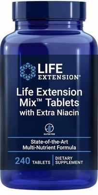 Life Extension Mix  Tablets with Extra Niacin, B3, Fruit & Vegitable 240 tablets
