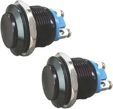 2PCS 19mm Momentary Push Button Switch Waterproof 12V SPST Horn Starter Car Boat