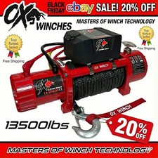OX ELECTRIC WINCH 12v 13500lbs SYNTHETIC JEEP LANDROVER 4x4 DEFENDER HEAVY DUTY