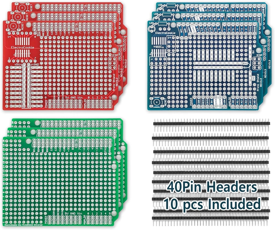 Proto Shield Kit Compatibile Con Arduino Uno R3, Scheda PCB Di Prototipazione Es - Immagine 2 di 4