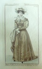Gravure Mode Costume Parisien 1825 # 2314 (eau forte old Fashion plate