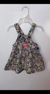 Vintage Oshkosh B’gosh Vestbak Floral Overall Dress 2T 24 Months