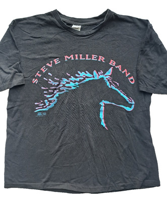 Vintage Men's Steve Miller Band 90s T-Shirt Horse Black ''Book of Dreams'' Size XL
