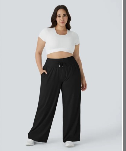 Halara Plus Size 3X High Waisted Drawstring Wide Leg Cool Touch Pants UPF50