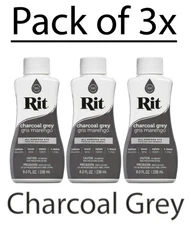 (3 Pack) Rit All Purpose Liquid Dye, Charcoal Grey 8 fl oz