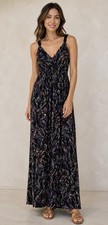 Adelyn Rae Maxi Dress Sz Small Floral Split Sleeveless Cottagecore Summer