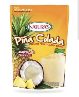 2 pack NATURA'S Pina colada Instant Drink 12 Oz Traditional