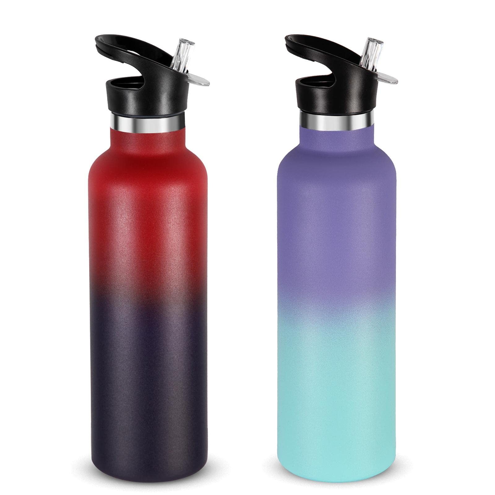 Bulk 2 Pack,stainless Steel Double Wall Sport Bo...