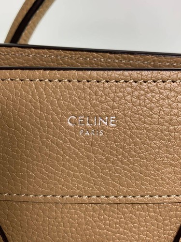 CELINE Luggage Micro Shopper Handbag Leather BEG Solid - Picture 5 of 6