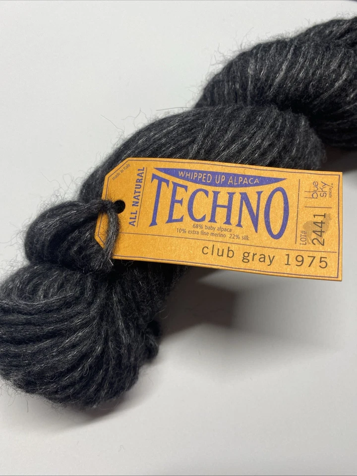 Lote 2441 hilo de alpaca batido techno fibra cielo azul color club gris 1975 Foto 2 de 4
