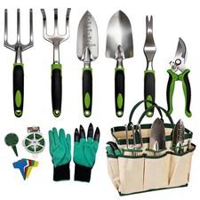 Gardening Tools Set 8PCS Stainless Steel Heavy Duty w/ Tote