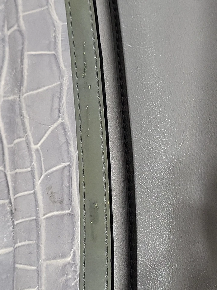 Coach Kristin Spectator Hobo Handbag Leather North South Zip Purse Bag Gray  - Image 2 of 4