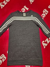 Adidas Youth XL 16 Gray Crewneck Sweatshirt White 3 Stripe Logo Pullover