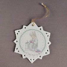 Precious Moments porcelain ornament/Gift Tag  Mom To Be  Unique Shower Gift Tag