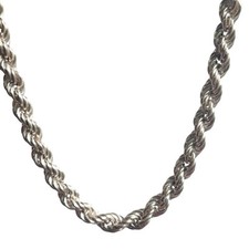 925 Sterling Silver Italian Solid Twist Rope Necklace Chain 20" 6mm