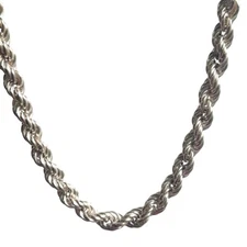 925 Sterling Silver Italian Solid Twist Rope Necklace Chain 20" 6mm