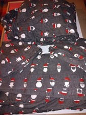 Pottery Barn Teen Cool Santa Sheet Set - Flat Fitted 2 Pillow Cases Flannel Full