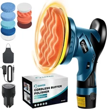 Saker Mini Cordless Buffer Polisher - 6 Inch Portable Polishing Machine Kit for 