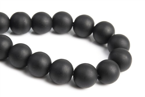 Perline di giada nero opaco 10 mm grado AA pietre preziose rotonde perline sfuse - Foto 4 di 4