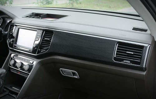 For Volkswagen Atlas 2018-2020 2021 Carbon Fiber Console Instrument Panel Trim - Picture 11 of 12