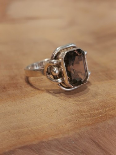 Ring 935 Silber mit einem Rauchtopas in Größe 55 5,3 Gramm - Bild 4 von 7