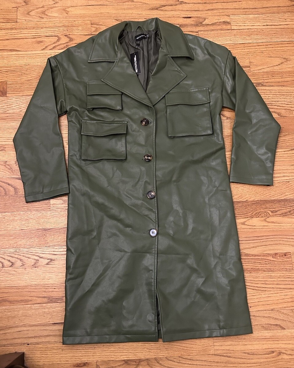 Pretty Little Thing Womens Trench Coat Size: With Buttons NWT